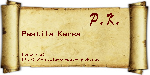 Pastila Karsa névjegykártya